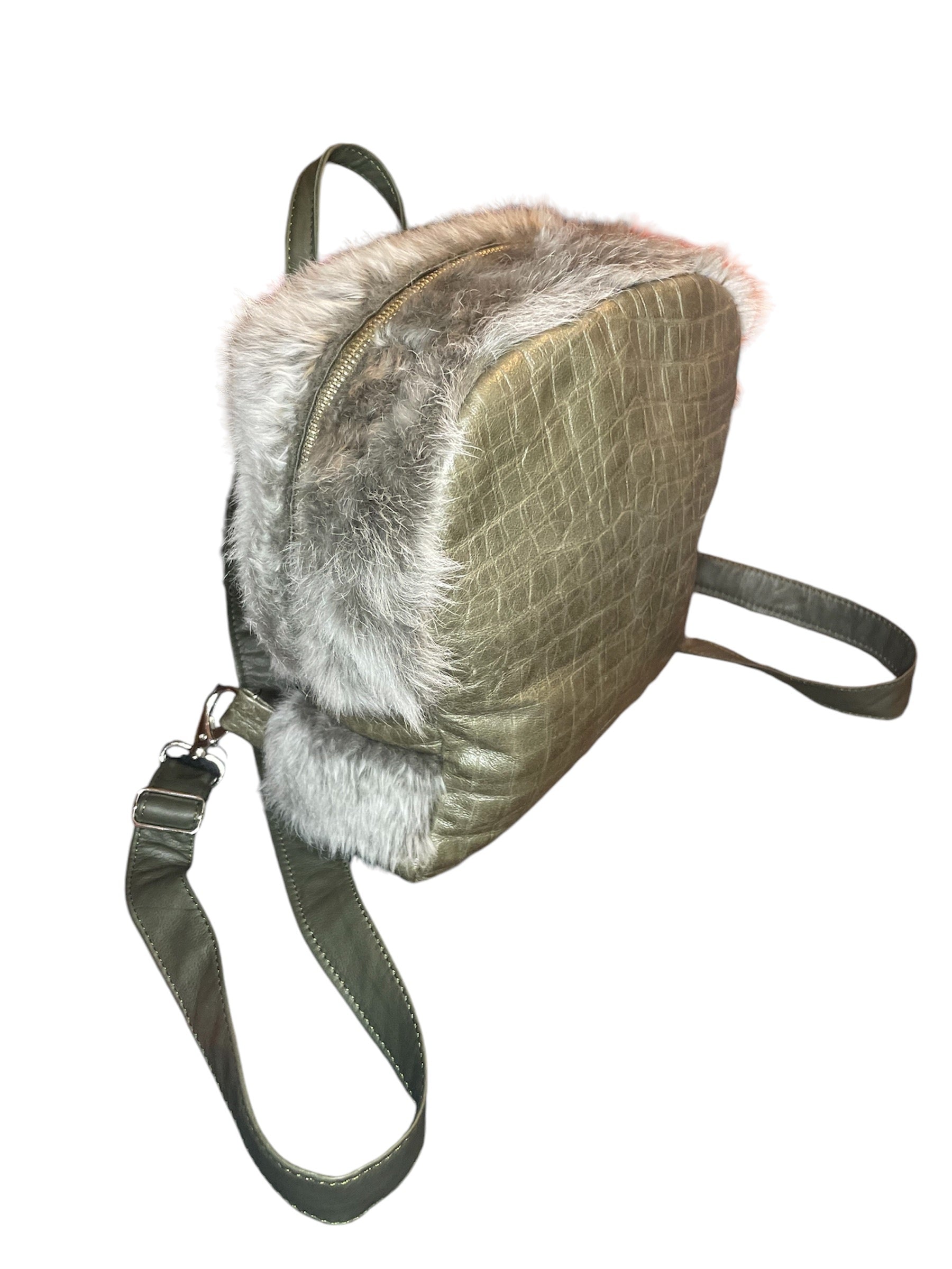 german mini backpack Backpack Mini Natural leater natural fur ESHMI Premium