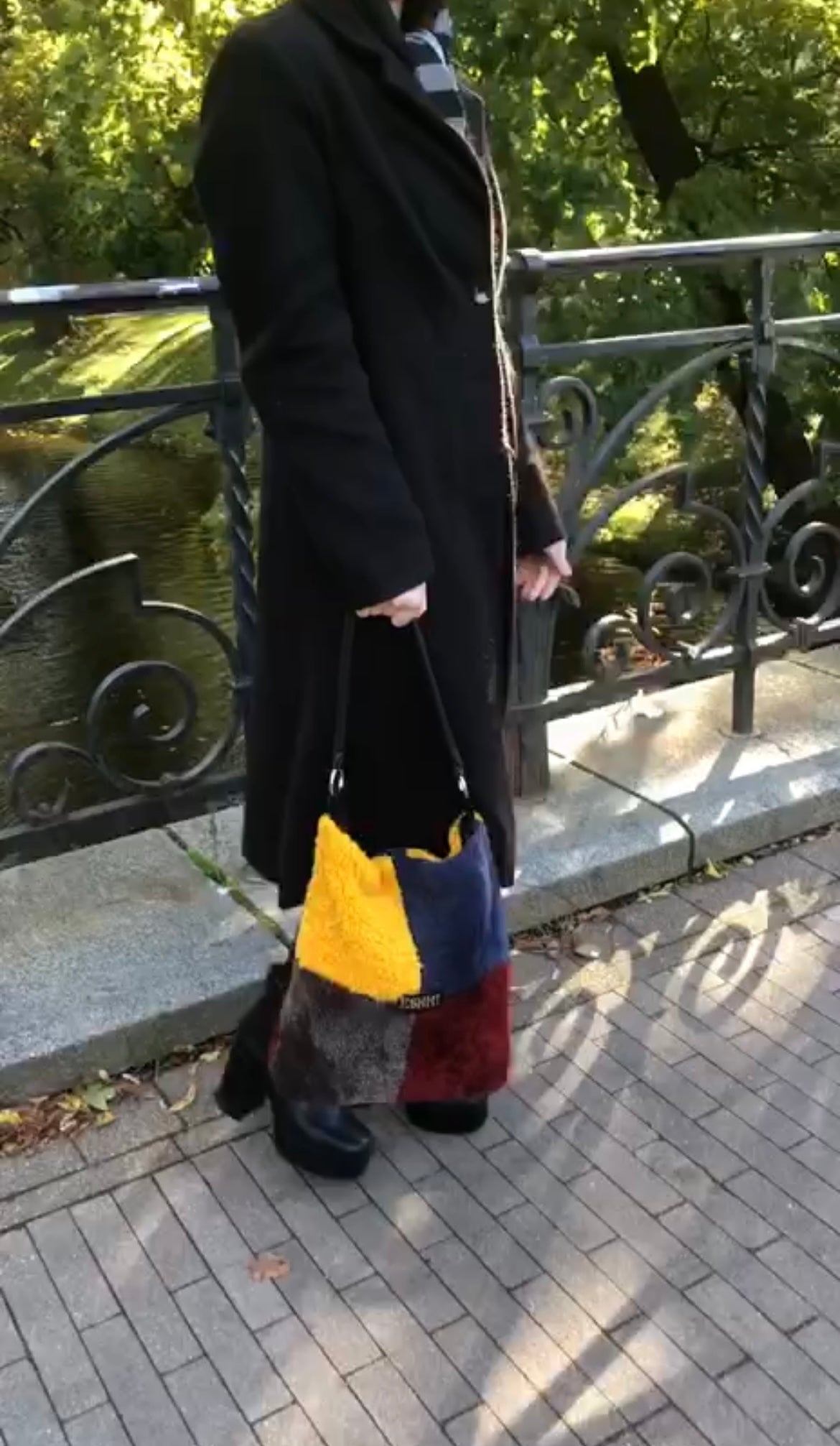 Handbag Natural leather Natural fur ESHMI Premium