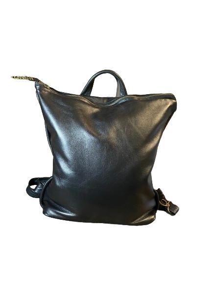 Premium Leather Black Backpack ESHMI